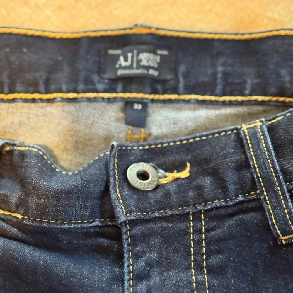 Armani Jeans Mens J31 Regular Fit Straight Leg Denim 33  Dark Blue Work Casual - Picture 3 of 11